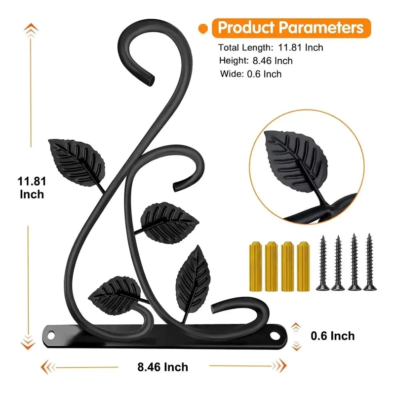 SOPORTE DECORATIVO PARA PLANTAS COLGANTES CON 2 GANCHOS DE PARED - 3