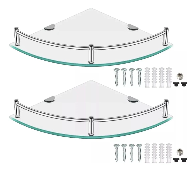 ESTANTES ESQUINEROS DE VIDRIO TEMPLADO PARA BAÑO - 5