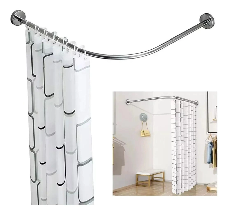 BARRA CORTINA DUCHA ESQUINA AJUSTABLE 100-160 CM - 1