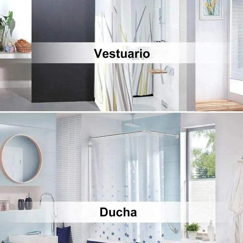 BARRA CORTINA DUCHA ESQUINA AJUSTABLE 100-160 CM - 4