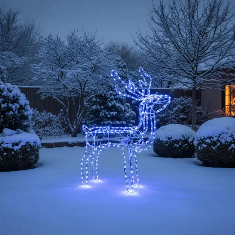 RENO NAVIDEÑO DECORATIVO CON LUZ LED SOLAR PARA INTERIORES Y EXTERIORES - 2