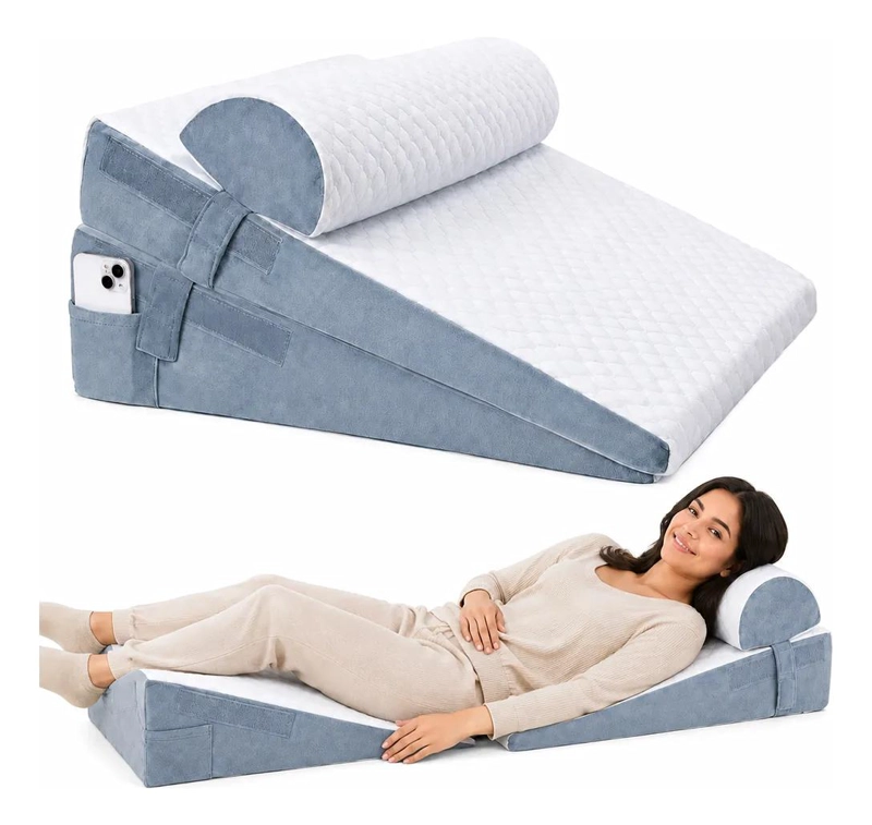 COJIN ERGONOMICO VISCOELASTICO ANTIRREFLUJO PARA ADULTOS CON SOPORTE AJUSTABLE - 1