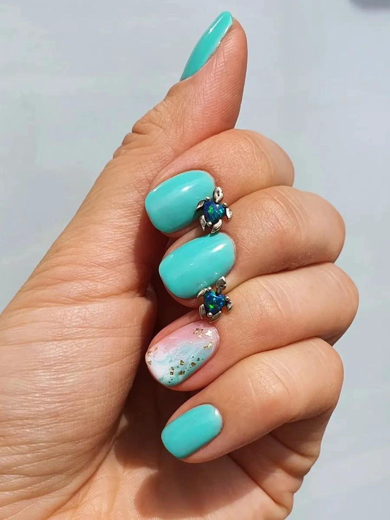 PENDIENTES TORTUGA DE OPALO EN PLATA 925 PARA NIÑAS - 3