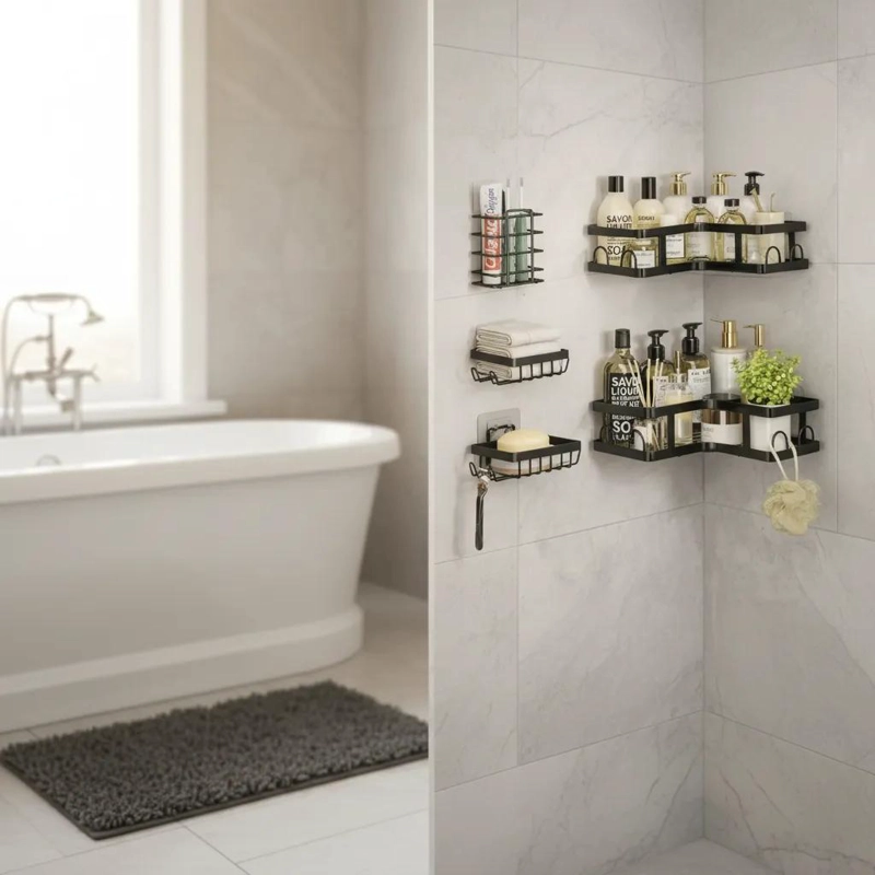 SET DE 5 PIEZAS PARA BAÑO ESQUINERO DE ALTA CALIDAD - 3
