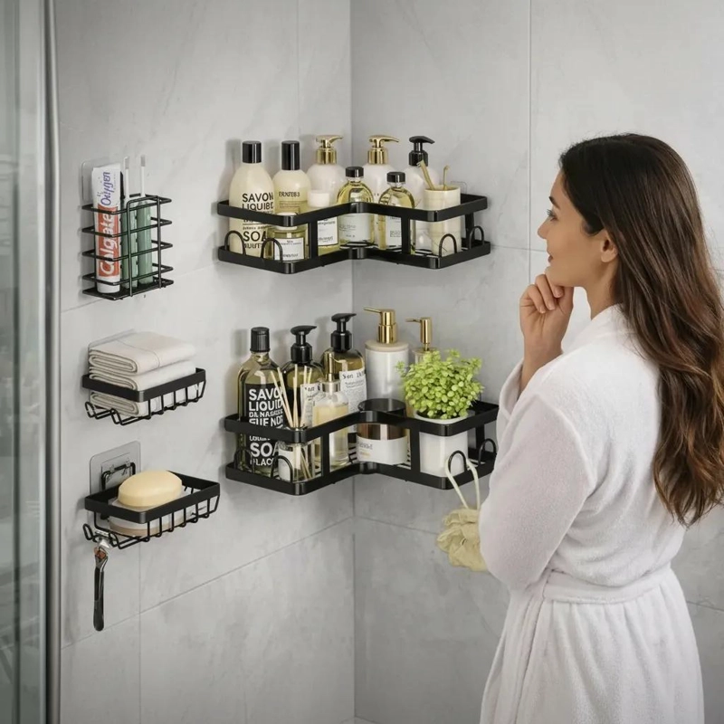 SET DE 5 PIEZAS PARA BAÑO ESQUINERO DE ALTA CALIDAD - 4
