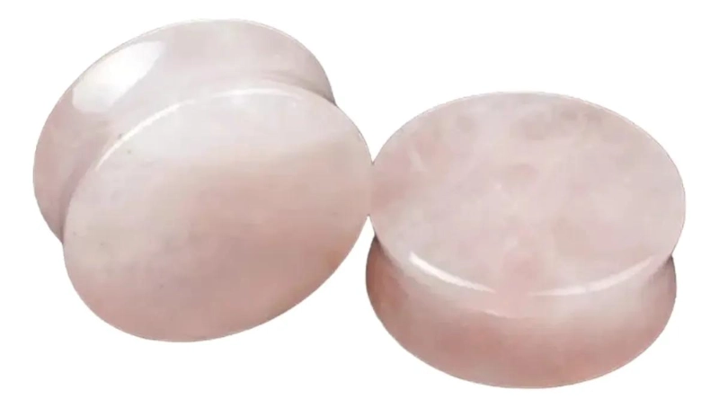 SET DE 4 AROS EXPANSORES DE CUARZO ROSADO EN DIFERENTES MEDIDAS - 1