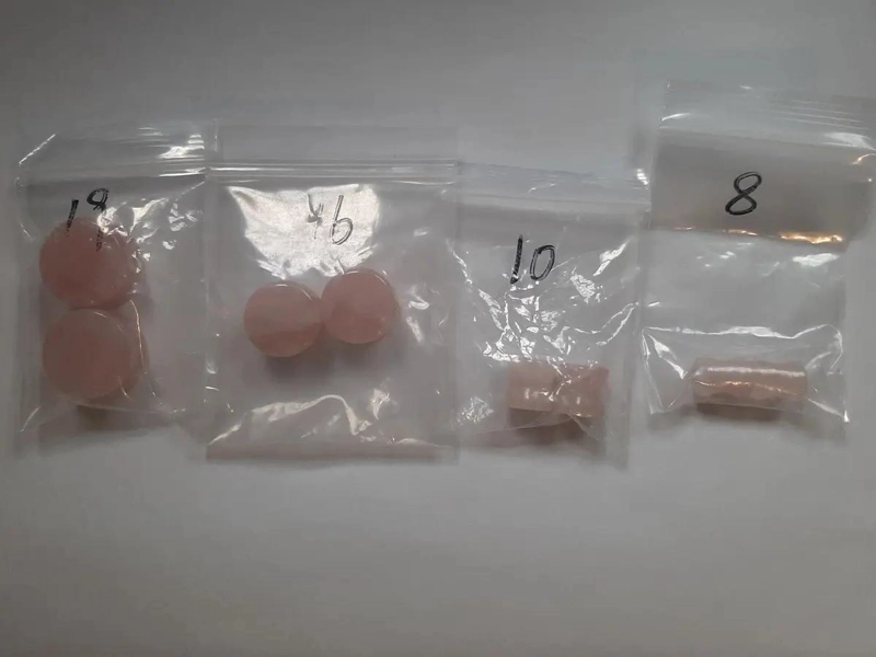 SET DE 4 AROS EXPANSORES DE CUARZO ROSADO EN DIFERENTES MEDIDAS - 3