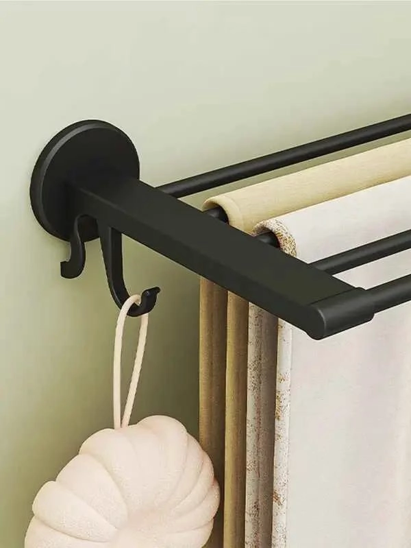 SOPORTE ORGANIZADOR DE TOALLAS DE ALUMINIO BLANCO PARA BAÑO - 3