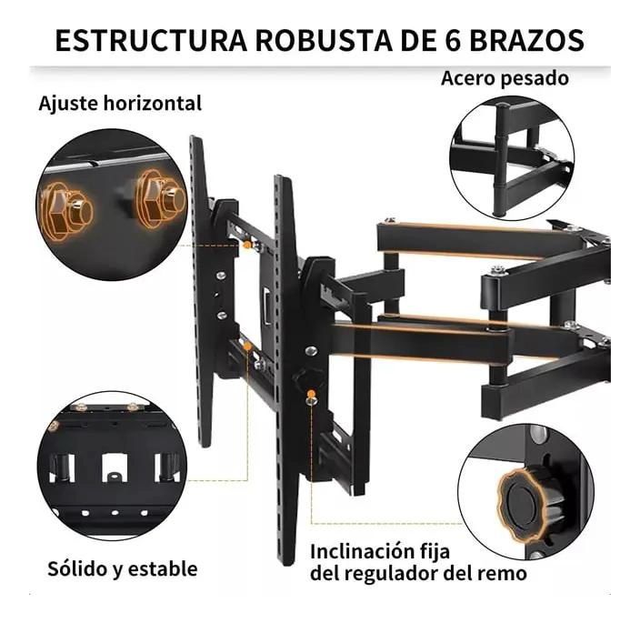 SOPORTE DE PARED PARA TV Y MONITOR DE 32 A 70 PULGADAS - 2