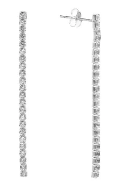 AROS DE PLATA 925 CON CIRCONES BRILLANTES PARA FIESTA - 1
