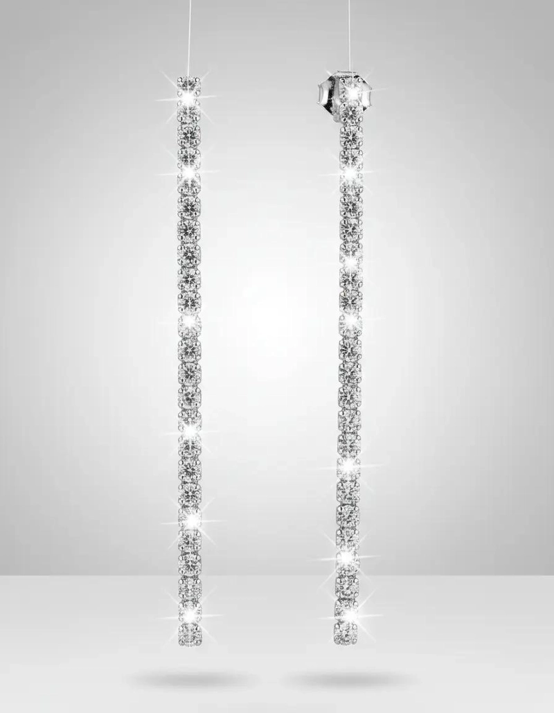 AROS DE PLATA 925 CON CIRCONES BRILLANTES PARA FIESTA - 4