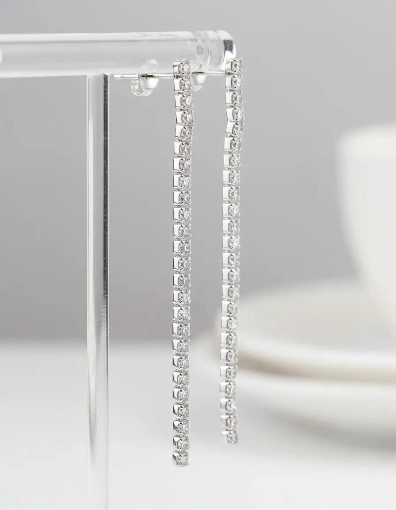 AROS DE PLATA 925 CON CIRCONES BRILLANTES PARA FIESTA - 6