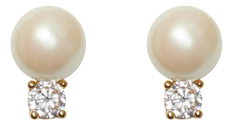 AROS DE PERLA EN ORO DE 18KT Y PLATA 925 ELEGANTES - 1