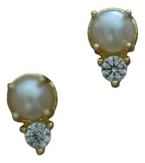 AROS DE PERLA EN ORO DE 18KT Y PLATA 925 ELEGANTES - 2