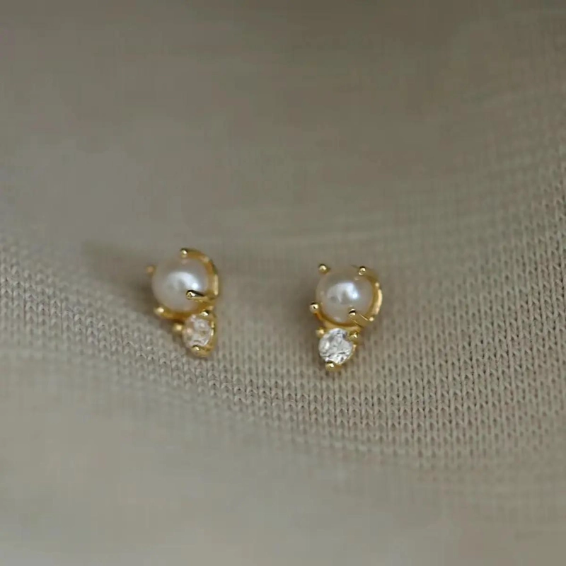 AROS DE PERLA EN ORO DE 18KT Y PLATA 925 ELEGANTES - 4
