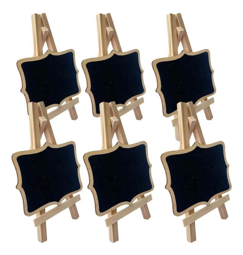 PACK DE 6 MINI LETREROS DE MADERA PARA TIZA - 1