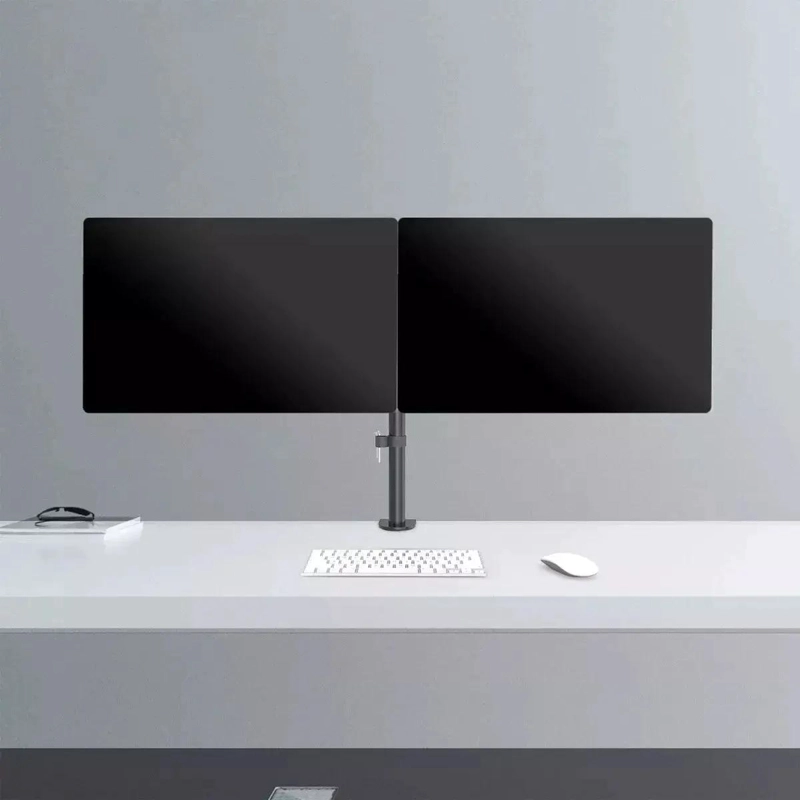 SOPORTE DE MONITOR DOBLE PARA ESCRITORIO ARTICULADO DE 17 A 32 PULGADAS - 6
