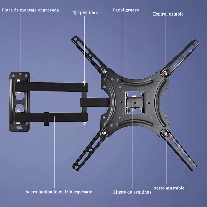 SOPORTE DE PARED ARTICULADO PARA TELEVISORES DE 14 A 55 PULGADAS - 6