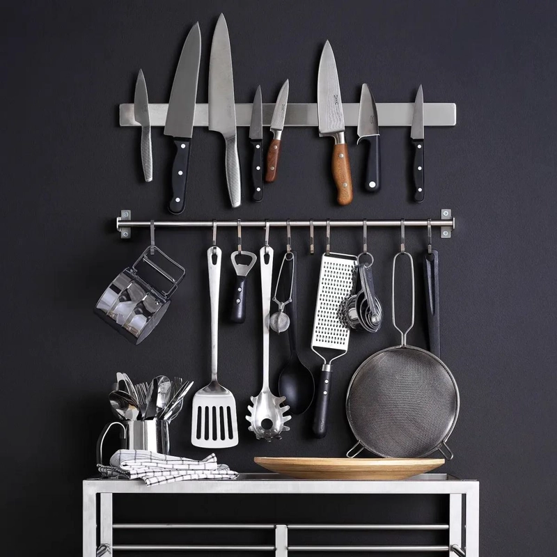 PORTACUCHILLOS MAGNE TICO DE ACERO INOXIDABLE 56 CM PARA COCINA - 6