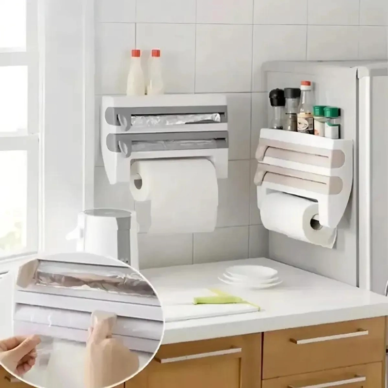 PORTARROLLO DISPENSADOR TRIPLE PARA TOALLAS DE COCINA - 2