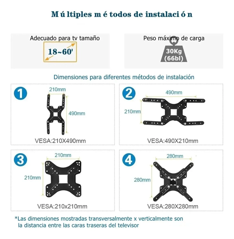 SOPORTE ARTICULADO PARA TV Y MONITOR DE 32 A 70 PULGADAS - 7