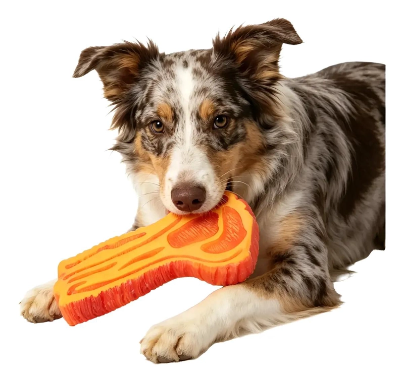 JUGUETE SONORO EN FORMA DE BISTEC PARA PERROS GRANDES - 1