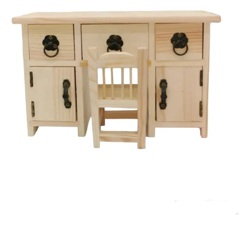 CAJA ORGANIZADORA DE MADERA CON DISEÑO DE PEINADORA - 1
