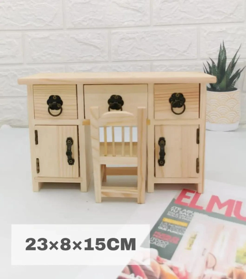 CAJA ORGANIZADORA DE MADERA CON DISEÑO DE PEINADORA - 5
