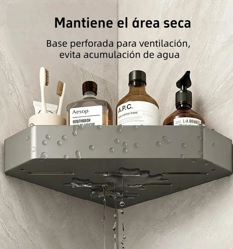 ORGANIZADOR DE DUCHA ESQUINERO DE ALUMINIO PARA BAÑO - 3