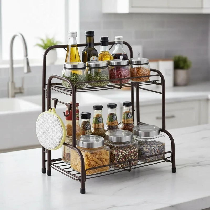 ORGANIZADOR METALICO DE 2 NIVELES PARA COCINA Y BAÑO - 2