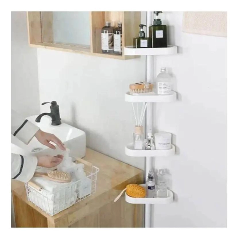 ORGANIZADOR ESQUINERO DE BAÑO CON 4 ESTANTES AJUSTABLES - 3