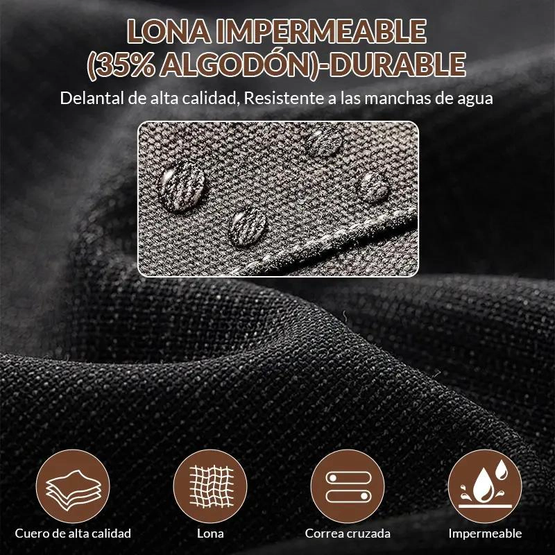 DELANTAL DE COCINA AJUSTABLE UNISEX CON BOLSILLOS Y DISEÑO PRACTICO - 3
