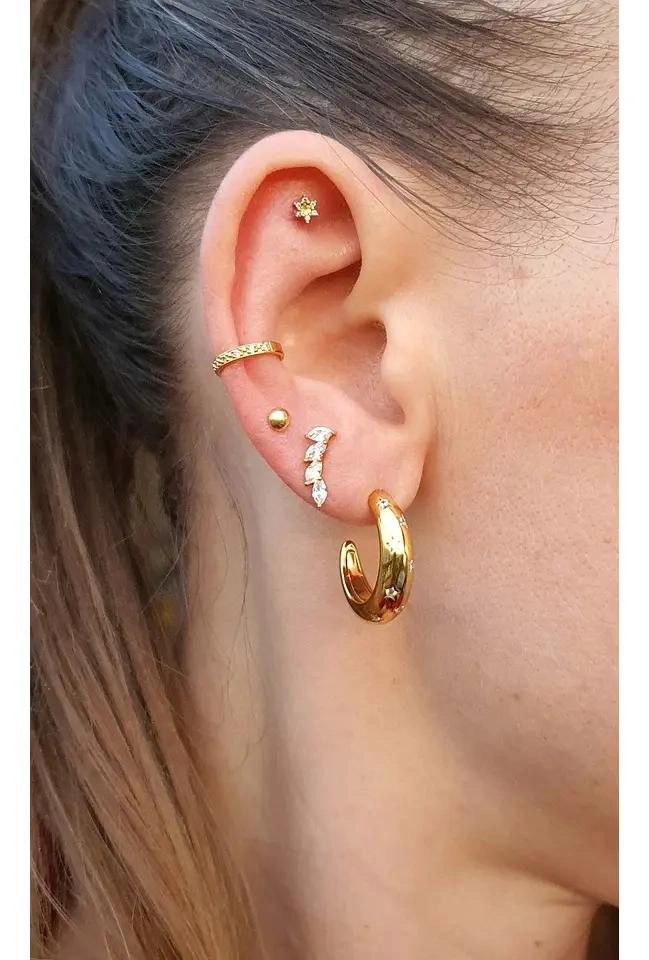 AROS ARGOLLAS DORADAS DE PLATA 925 PARA MUJER - 5