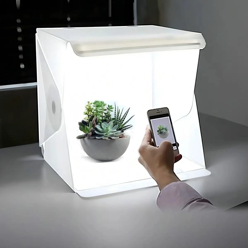 ESTUDIO FOTOGRAFICO PLEGABLE CON LUZ LED Y FONDOS - 2
