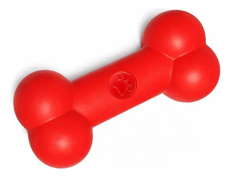 HUESO DE JUGUETE PARA PERRO RESISTENTE COLOR ROJO 20 CM - 2