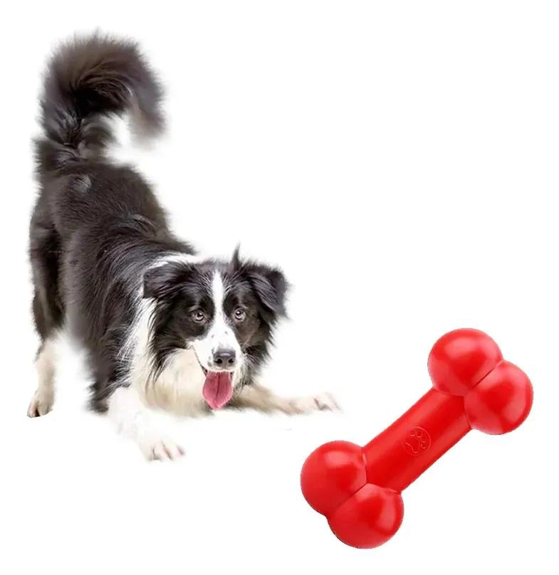 HUESO DE JUGUETE PARA PERRO RESISTENTE COLOR ROJO 20 CM - 3