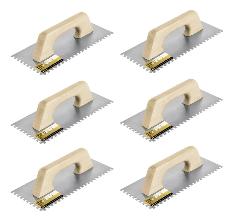 SET DE 6 LLANAS DENTADAS PARA APLICACION DE CEMENTO Y MORTERO - 1