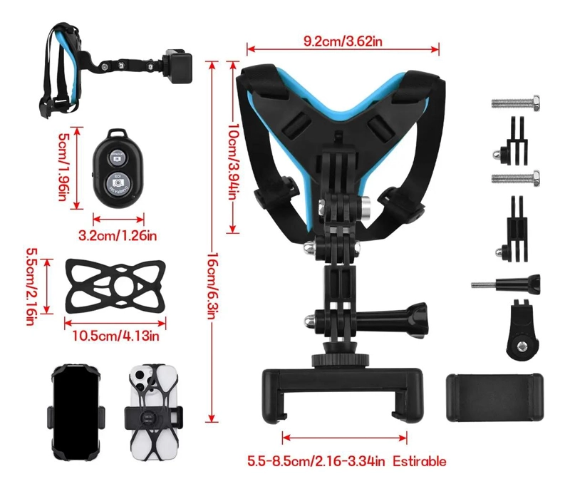 SOPORTE DE BARBILLA PARA CAMARAS DE ACCION Y CELULARES - 2