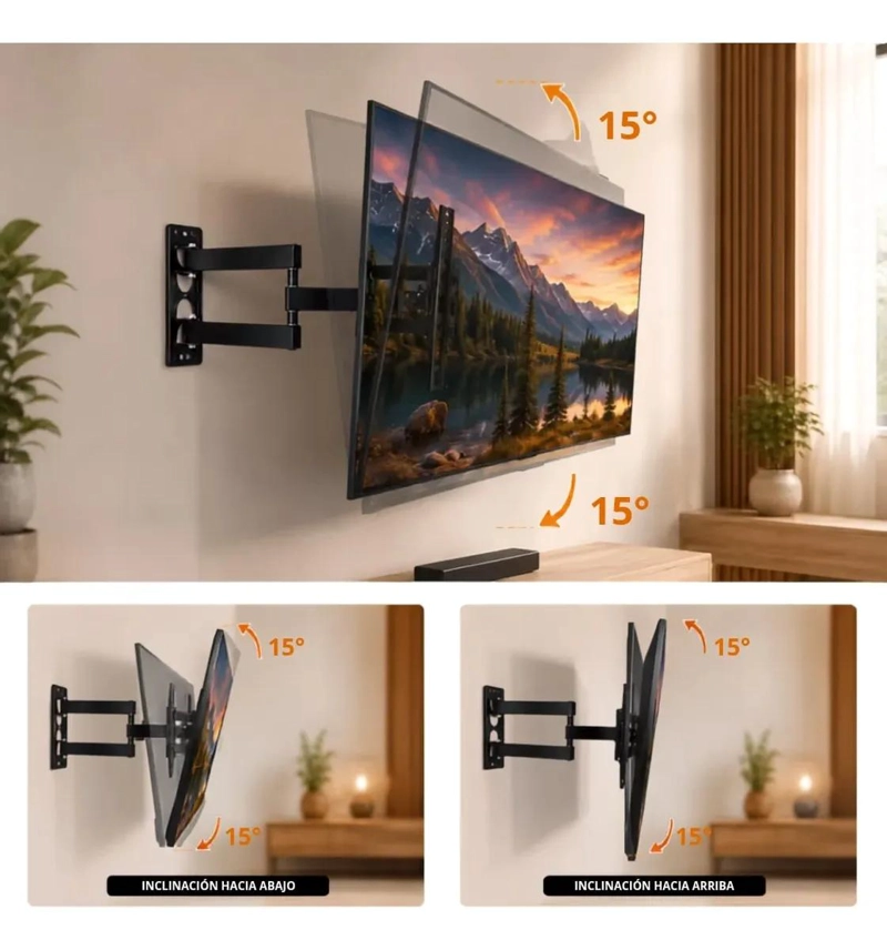 SOPORTE DE PARED PARA TV INCLINABLE DE 26 A 65 PULGADAS - 9