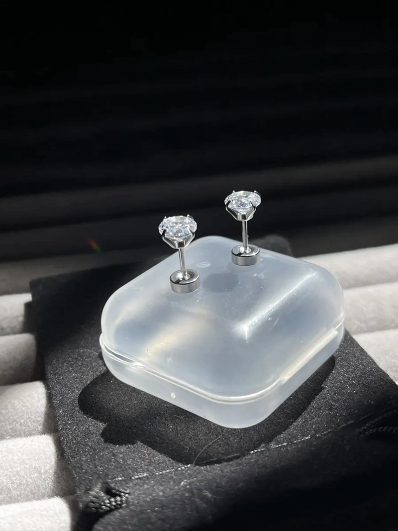 AROS DE ACERO INOXIDABLE CON CIRCON DE 6 MM PARA USO DIARIO - 6