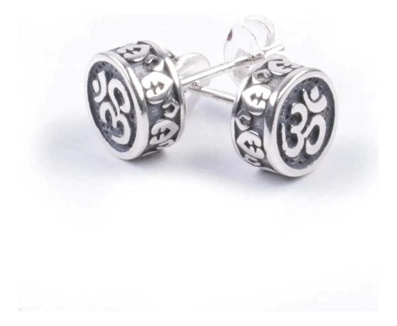 AROS DE PLATA 925 CON SIMBOLO ESPIRITUAL OM - 1