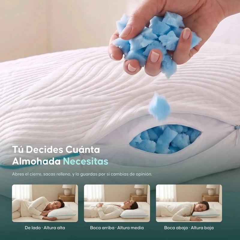 ALMOHADA CERVICAL AJUSTABLE DE BAMBU Y MEMORY FOAM - 2