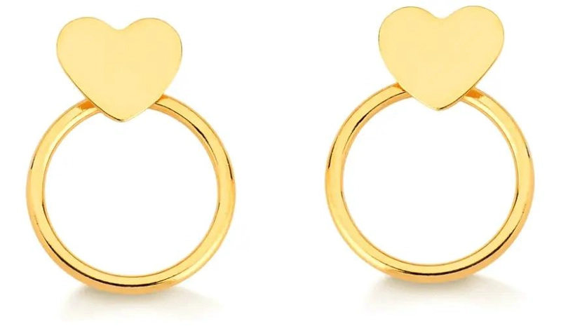 AROS BAÑADOS EN ORO CON DISEÑO ELEGANTE PARA MUJER - 1