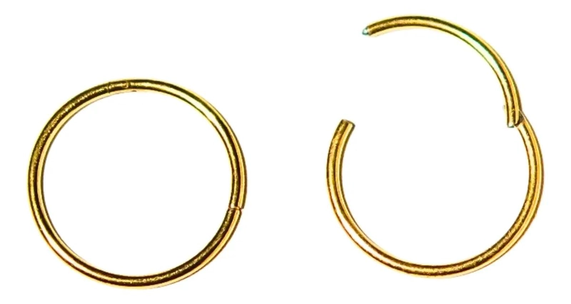 ARGOLLAS CLICKER DORADAS 10MM ACERO QUIRURGICO 18G - 1