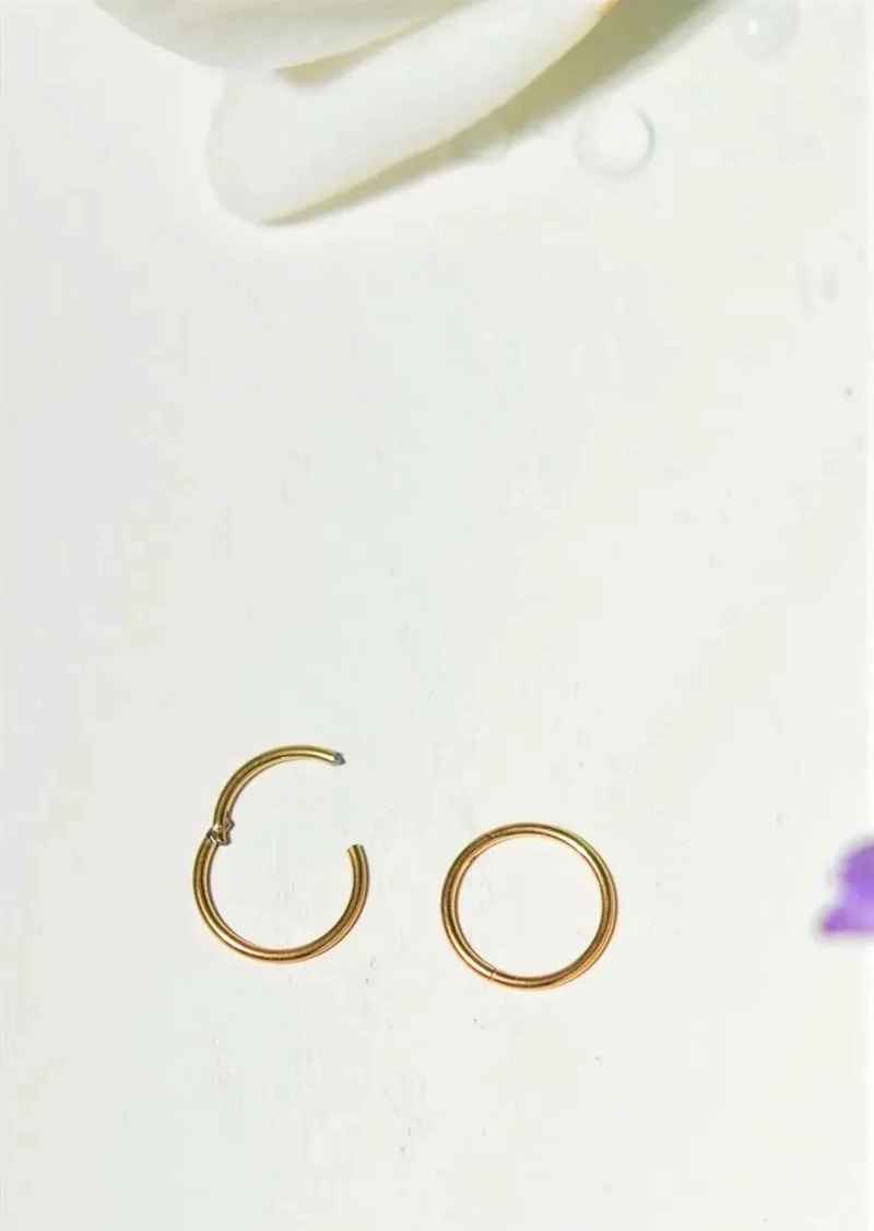 ARGOLLAS CLICKER DORADAS 10MM ACERO QUIRURGICO 18G - 10