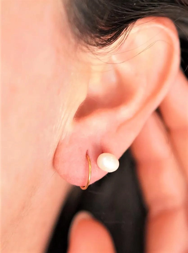 ARGOLLAS CLICKER DORADAS 10MM ACERO QUIRURGICO 18G - 3