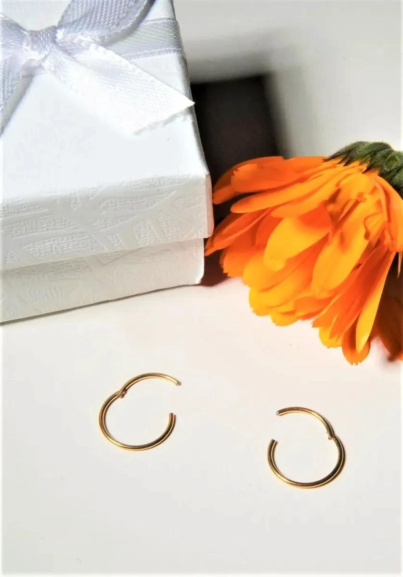 ARGOLLAS CLICKER DORADAS 10MM ACERO QUIRURGICO 18G - 5