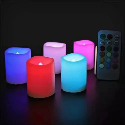 PACK DE 3 VELAS LED MULTICOLORES CON CONTROL REMOTO - 3