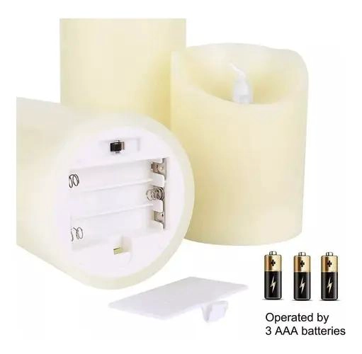 PACK DE 3 VELAS LED MULTICOLORES CON CONTROL REMOTO - 5