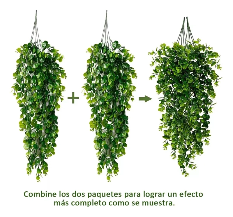 4 PLANTAS COLGANTES ARTIFICIALES DE EUCALIPTO PARA DECORACION - 3